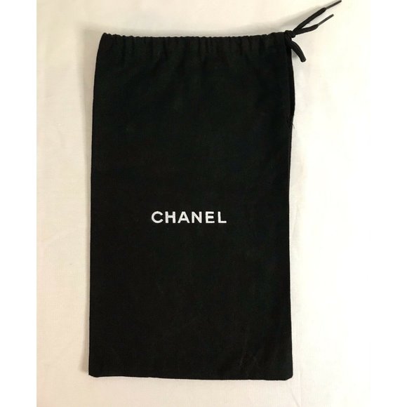 Chanel Storage Drawstring Dust Bag Cotton Black 13" x 7.5" - Picture 1 of 3